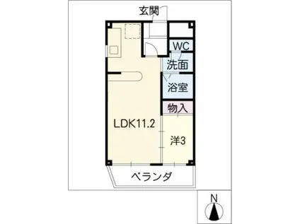 アルファパル福友(1LDK/7階)の間取り写真