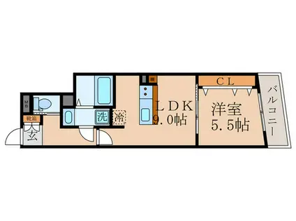 パウゼ伏見STA(1LDK/5階)の間取り写真