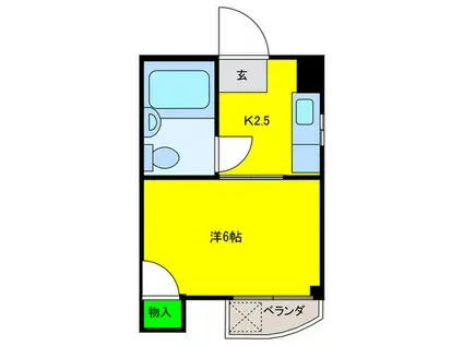 ニュー田辺ビル(1K/5階)の間取り写真