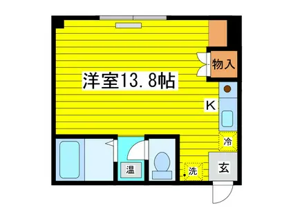 北ハウス(ワンルーム/3階)の間取り写真