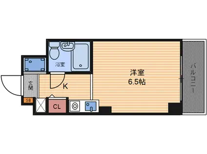 メゾンホープ立花(1K/3階)の間取り写真