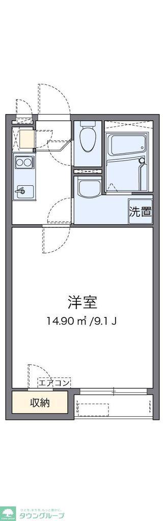 クレイノSUN FOREST(1K/2階)の間取り写真