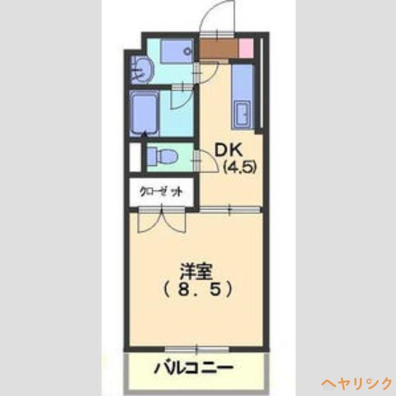 アートグリーン(1DK/2階)の間取り写真