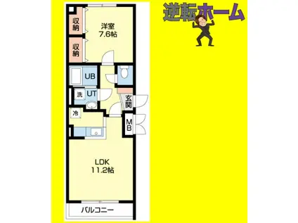 ルピナス18(1LDK/3階)の間取り写真