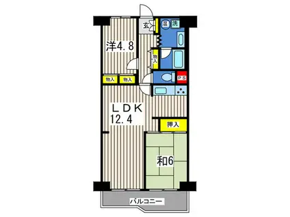 ソフトタウン根岸弐番館(2LDK/4階)の間取り写真
