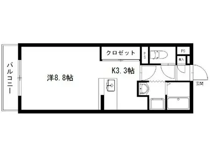 バンテージおりど(1K/2階)の間取り写真