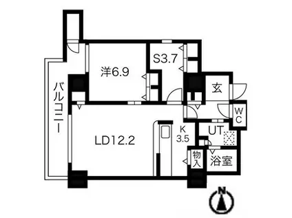 シティコート目黒IV(1SLDK/2階)の間取り写真