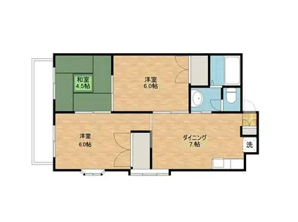 サンヒル城見(3DK/1階)の間取り写真