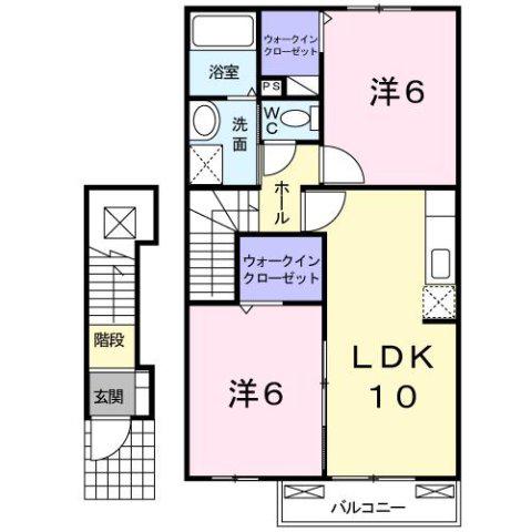 YSコート弐番館 I(2LDK/2階)の間取り写真