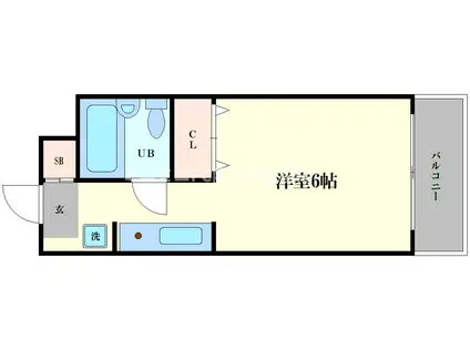 南堀江レヂデンス(ワンルーム/3階)の間取り写真