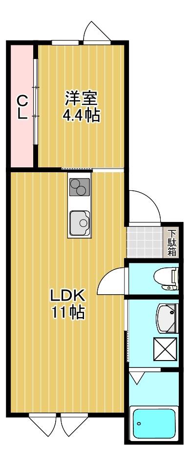 LA LUCE(1LDK/1階)の間取り写真