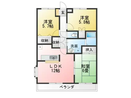 フェアーフィールドイン(3LDK/1階)の間取り写真