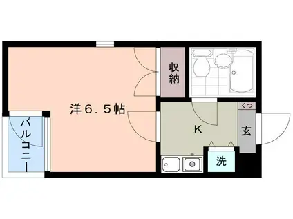 サニーテラス(1K/4階)の間取り写真