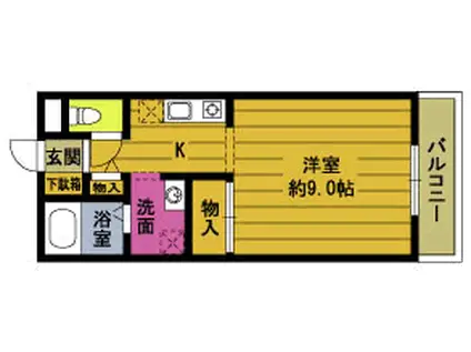 CASA・PACE(1K/1階)の間取り写真