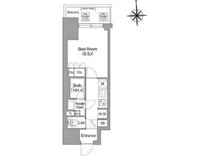 コンフォリア・リヴ博労町一丁目Q(1K/9階)の間取り写真