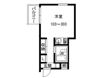 ダイドーメゾン魚崎(ワンルーム/2階)の間取り写真