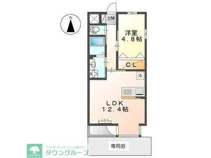 オリヴィエ(1LDK/1階)の間取り写真