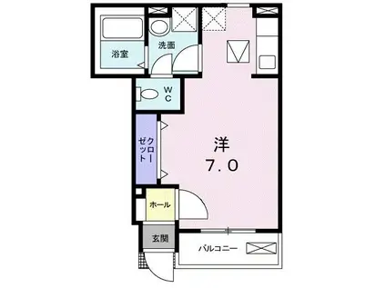 ラークヒルズ(1K/1階)の間取り写真