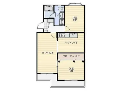 マンションストークV(2LDK/1階)の間取り写真