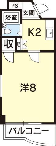 エルパラシオII(1K/7階)の間取り写真
