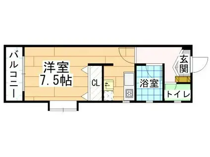 シェリール片野通(ワンルーム/6階)の間取り写真