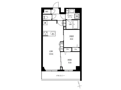 アーバンパーク船堀II(2LDK/2階)の間取り写真