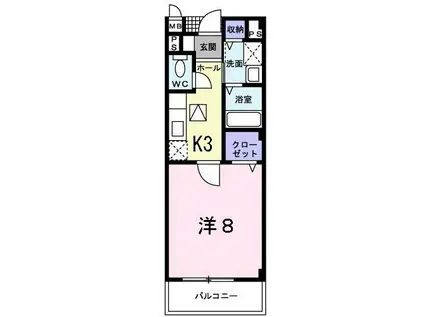 カーサアルバ(1K/1階)の間取り写真