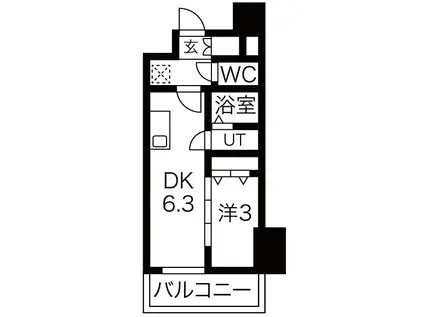 メイクスWアート名駅南III(1DK/10階)の間取り写真