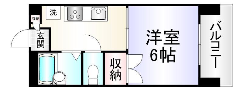オークヴィラ小倉(1K/2階)の間取り写真