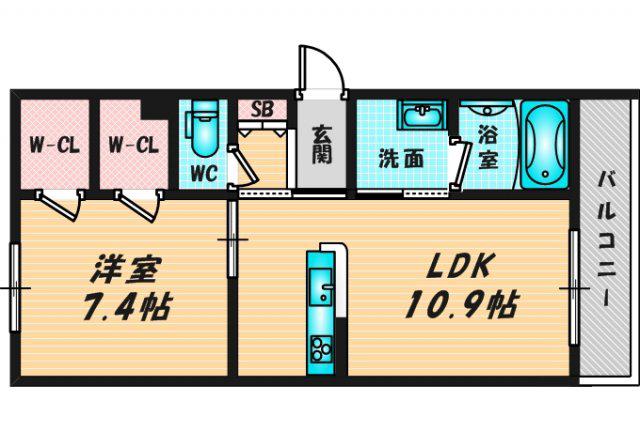 シャーメゾン LEAF(1LDK/1階)の間取り写真