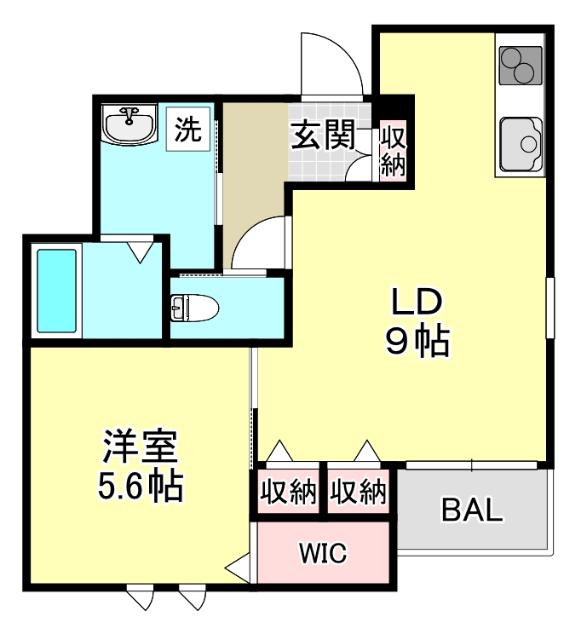 ポラリス(1LDK/2階)の間取り写真