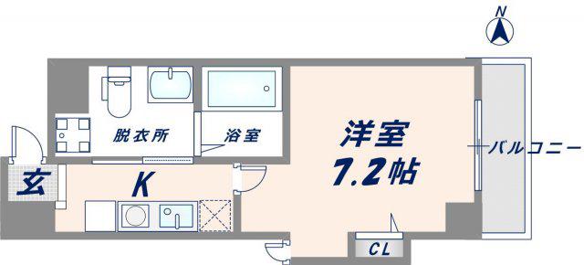第7美和マンション(1K/8階)の間取り写真