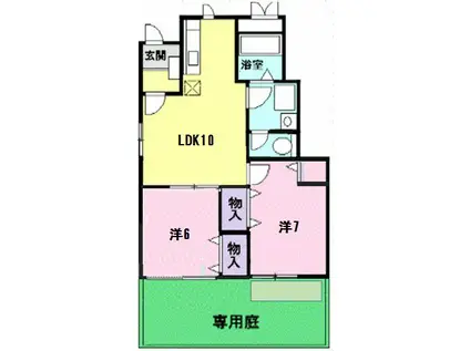 ドリームハウス(2LDK/1階)の間取り写真