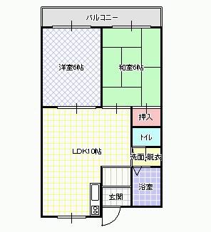 第3八幸マンション(2LDK/4階)の間取り写真