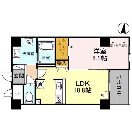 A-レジデンス金沢(1LDK/5階)の間取り写真