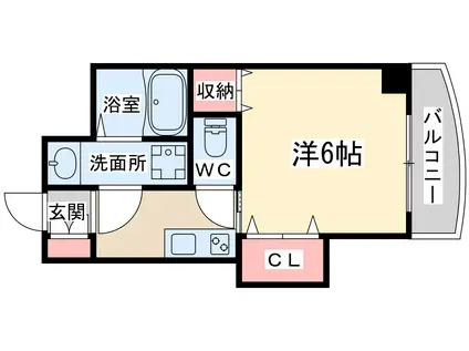 マロット天神橋(1K/2階)の間取り写真