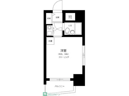 ライオンズマンション三鷹さくら通(1K/6階)の間取り写真