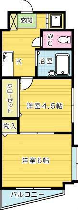 ロイヤルM(2K/4階)の間取り写真