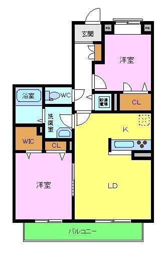 シャーメゾン三国ヶ丘(2LDK/2階)の間取り写真