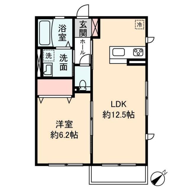 クレールI(1LDK/2階)の間取り写真