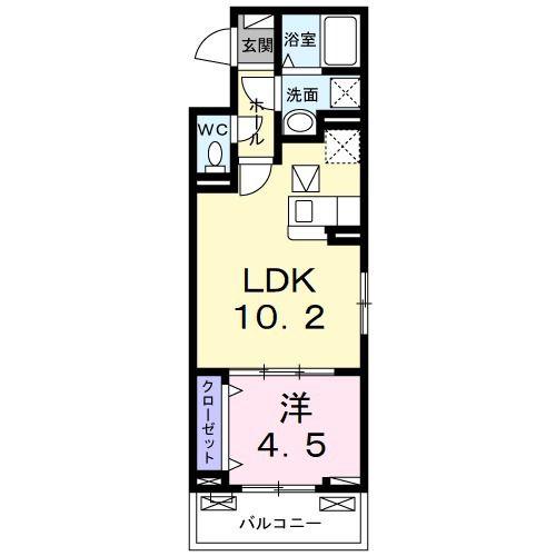 ヴェルメゾン 旭町(1LDK/1階)の間取り写真