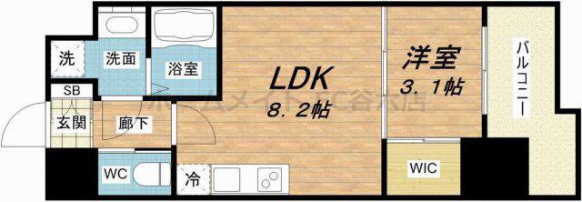 SERENITE福島SCELTO(1LDK/11階)の間取り写真