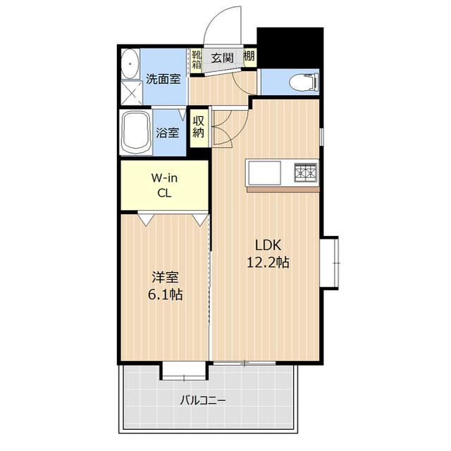 ヴァールシャトー(1LDK/5階)の間取り写真