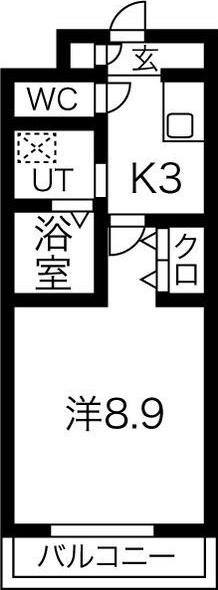 アヴァンセ ナゴネ(1K/2階)の間取り写真