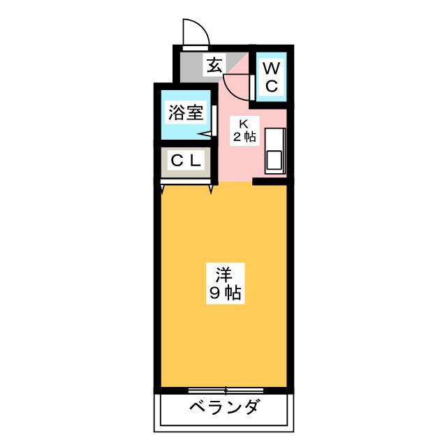 トップパレス(ワンルーム/2階)の間取り写真