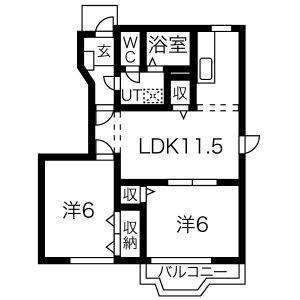 サンA・B(2LDK/1階)の間取り写真
