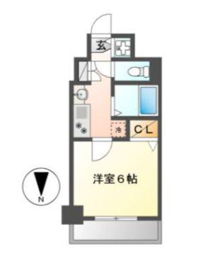 プレサンスNAGOYA桜通ビッグビート(1K/2階)の間取り写真