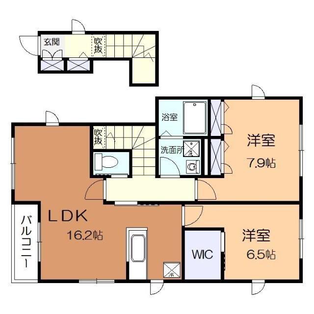 メゾンルミナス(2LDK/2階)の間取り写真