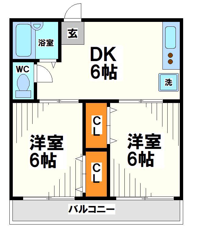 第二グリーンハイツ 当社管理物件(2DK/2階)の間取り写真