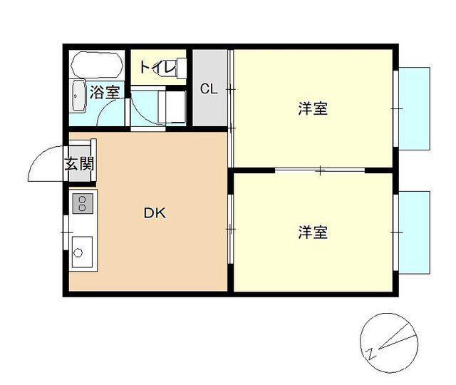 共栄マンション(2DK/2階)の間取り写真